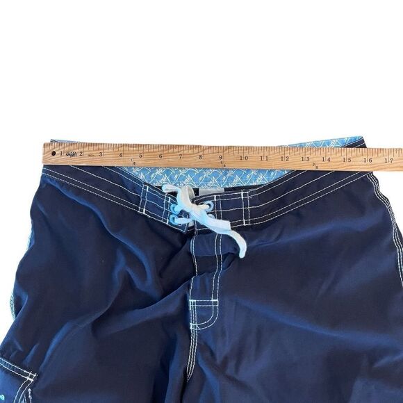 Billabong Mens Surfing Board Shorts Blue Double Lace Tie Polyester Size 34 - Picture 4 of 7